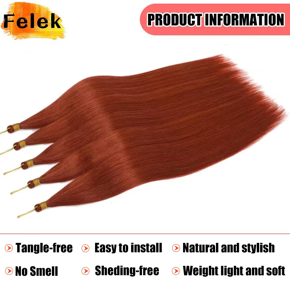 Synthetic Bone Straight Crochet Hair Extensions 30 Inch Hook Braids Ariel Straight Hair Weaving 1-3Pcs Purple Fake Hair Bundles