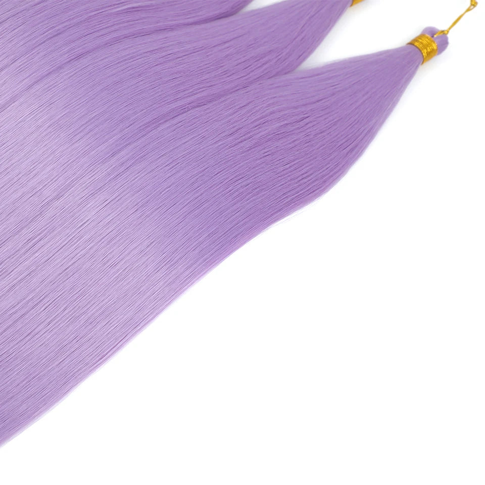 Synthetic Bone Straight Crochet Hair Extensions 30 Inch Hook Braids Ariel Straight Hair Weaving 1-3Pcs Purple Fake Hair Bundles