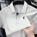 100% cotton high-end lapel comfortable short sleeved embroidered polo shirt for men's summer new fashion casual versatile top