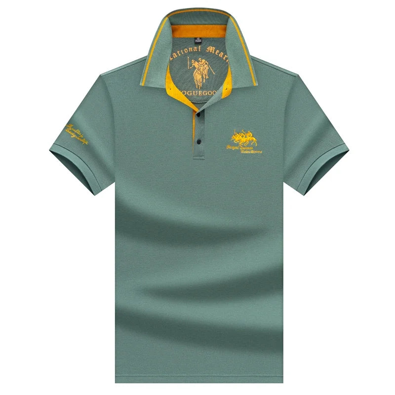 Men's Embroidered Casual Fashion Short Sleeved POLO Shirt Summer Comfortable Top