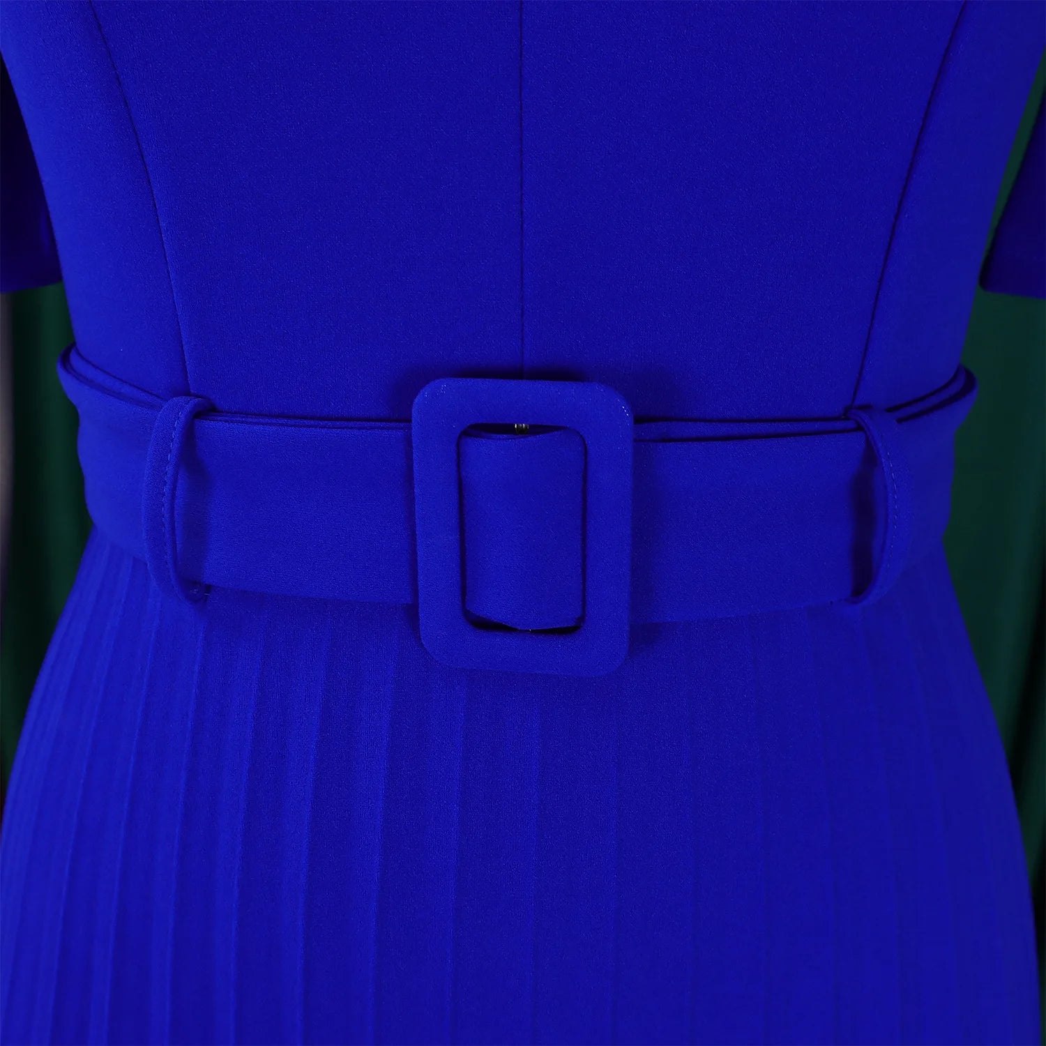 Fashion Ladies Birthday Party Dinner Night Dress New Elegant Pleated Dresses For Women V Neck Short Sleeve Belt Waisted Mid Calf