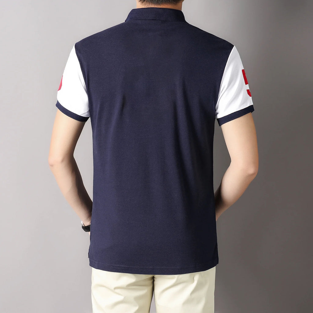 Men's polo shirt Tokyo Japan Royal short sleeve leisure sports party cotton embroidered luxury contrast color original design