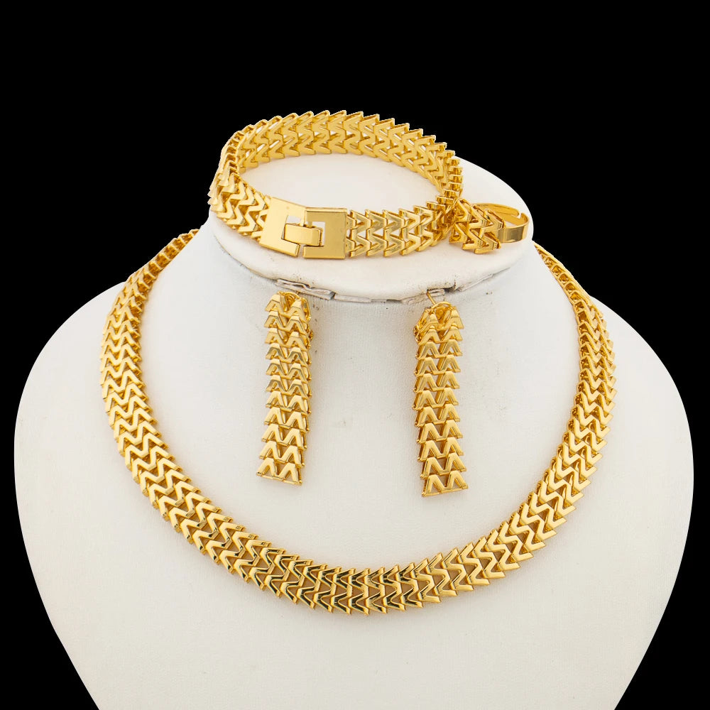 Necklace & Earring Set for Women,  Bracelet Jewelry Sets, Bridal Wedding Gift Jewellery Woman Accessories