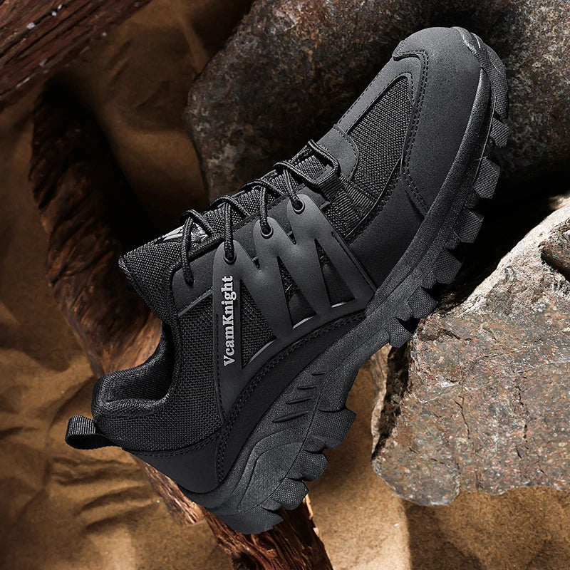 Men Casual Shoes Mountain Sneakers Antiskid Winter Fashion Leather Outdoor Off-Road Trail Running Footwear Low Top Spring Autumn