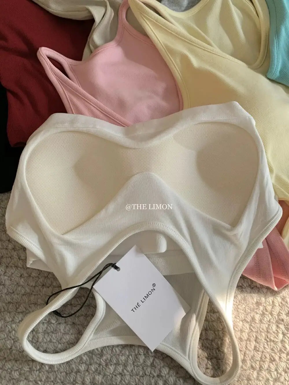 Summer New Sle Sexy Pure Desire Hot Girl Slim Fit Tank Top Women's Padded Sports Bra Vest U-Ne ort Length Cotton Blend