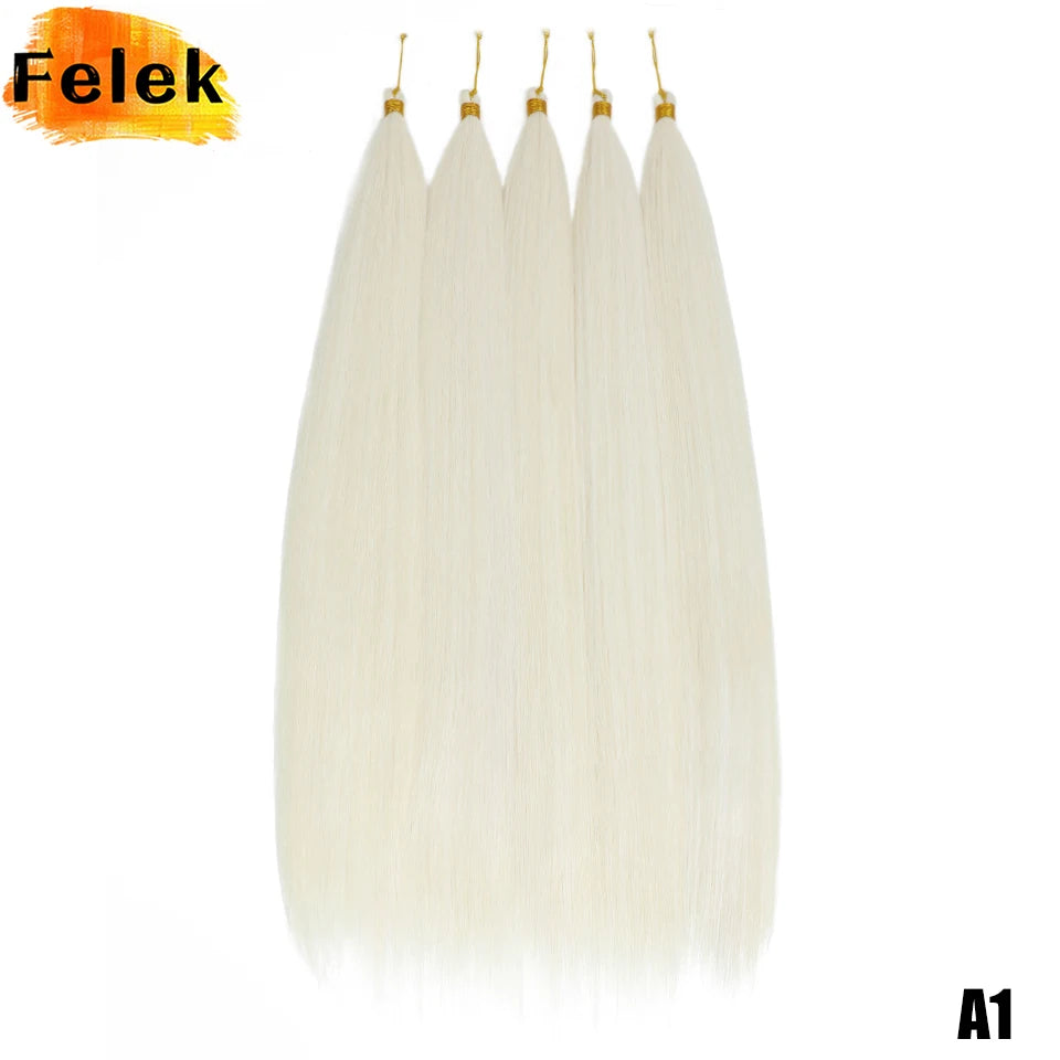Synthetic Bone Straight Crochet Hair Extensions 30 Inch Hook Braids Ariel Straight Hair Weaving 1-3Pcs Purple Fake Hair Bundles