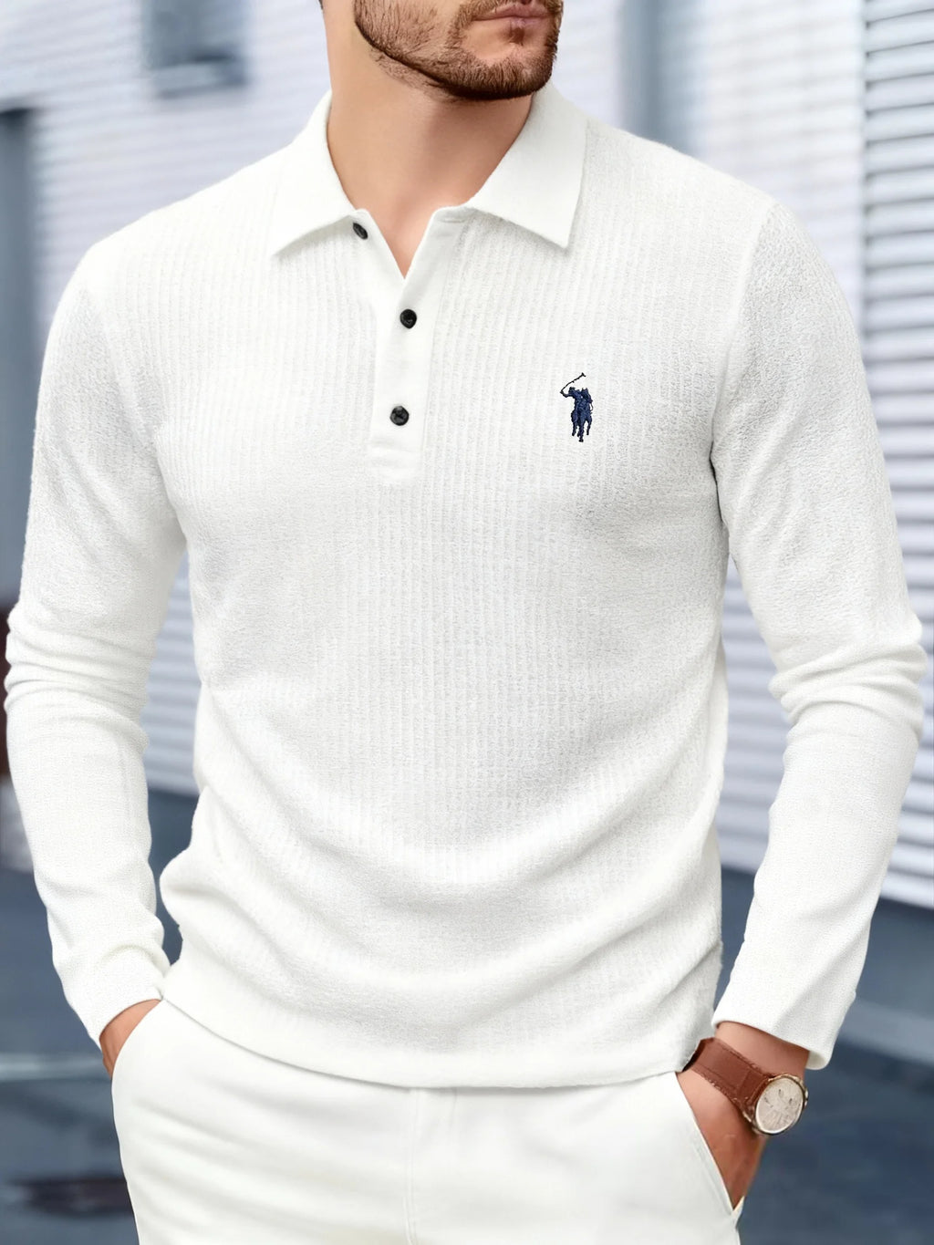 Men's polo shirt long sleeved high-end brand exquisite embroidery 2025 Spring and Autumn casual breathable fashion T-shirt top