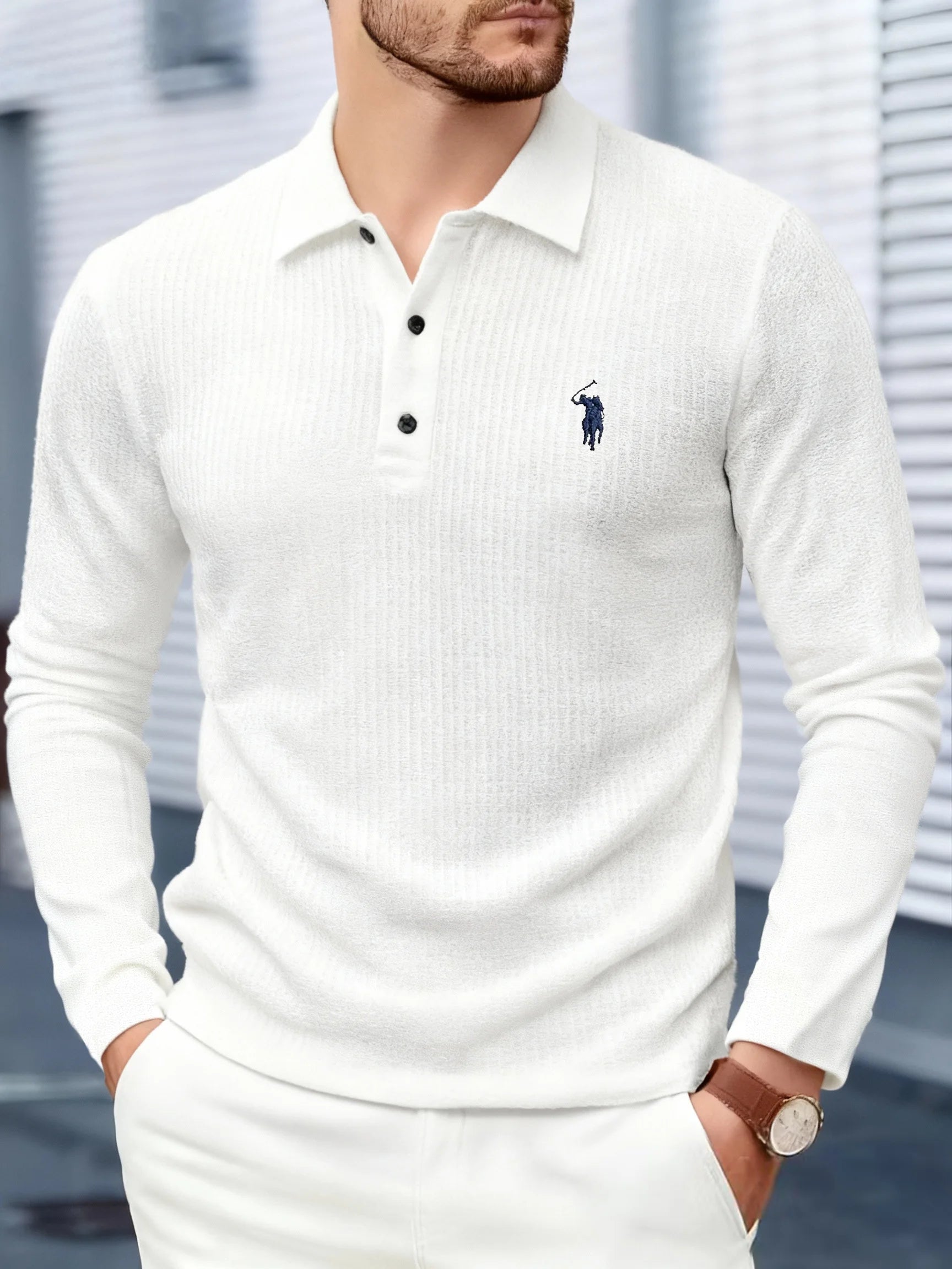 Men's polo shirt long sleeved high-end brand exquisite embroidery 2025 Spring and Autumn casual breathable fashion T-shirt top