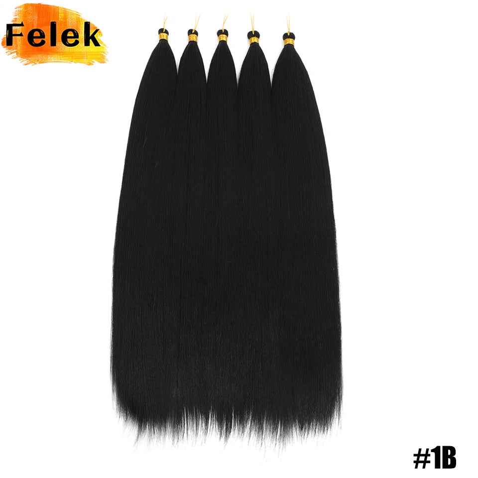 Synthetic Bone Straight Crochet Hair Extensions 30 Inch Hook Braids Ariel Straight Hair Weaving 1-3Pcs Purple Fake Hair Bundles