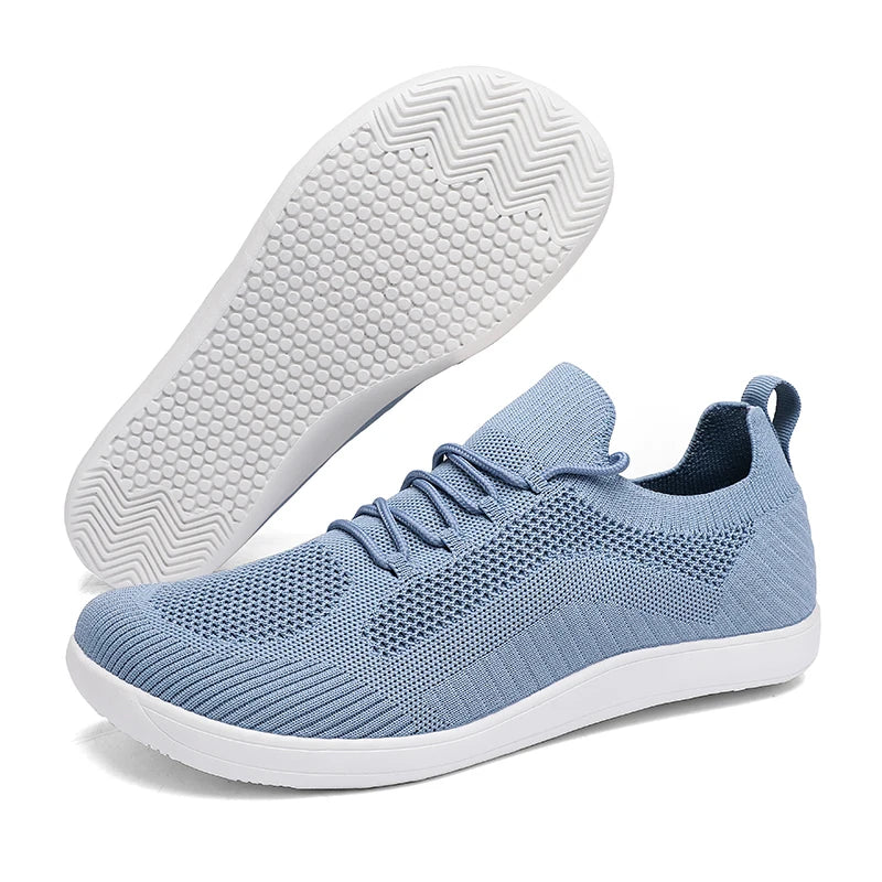 Men Wide Barefoot Shoes Anti Slip Minimalist Lightweight Breathable Walking Shoes Fashionable Round Toe Cross Training Sneakers