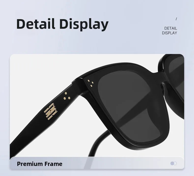 2025 New GM Sunglasses Women's Premium Large Face Slimming Sun Glasses Men's UV Protection LOLOE Fashionable round Face Suitable