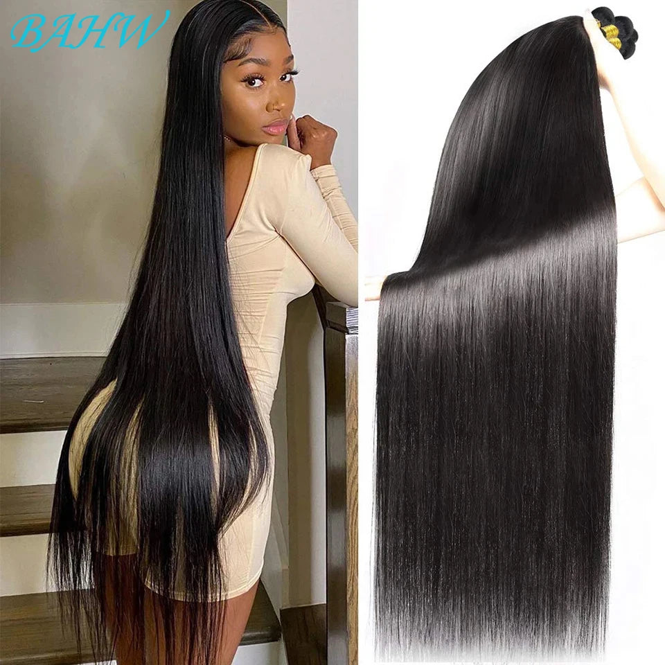 Peruvian 100% Human Hair Straight Bundles Weave Natural Color 1/2/3/4 Bundles Deal 8-30 Inch Bundle Hair Extensions Fow Momen