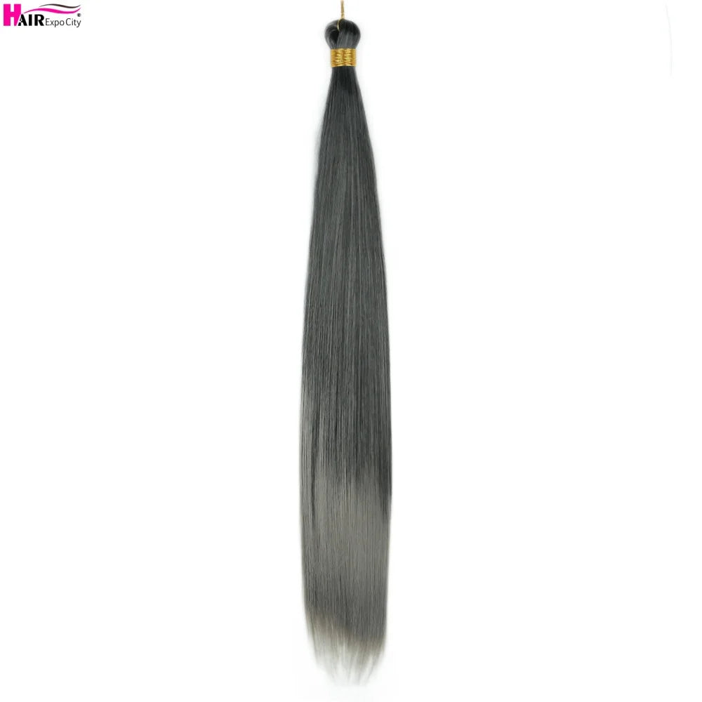 Bone Straight Braiding Hair 150g Silky Synthetic Hair For Box Braids Pre Stretched Ombre Crochet Braids Hair Extension