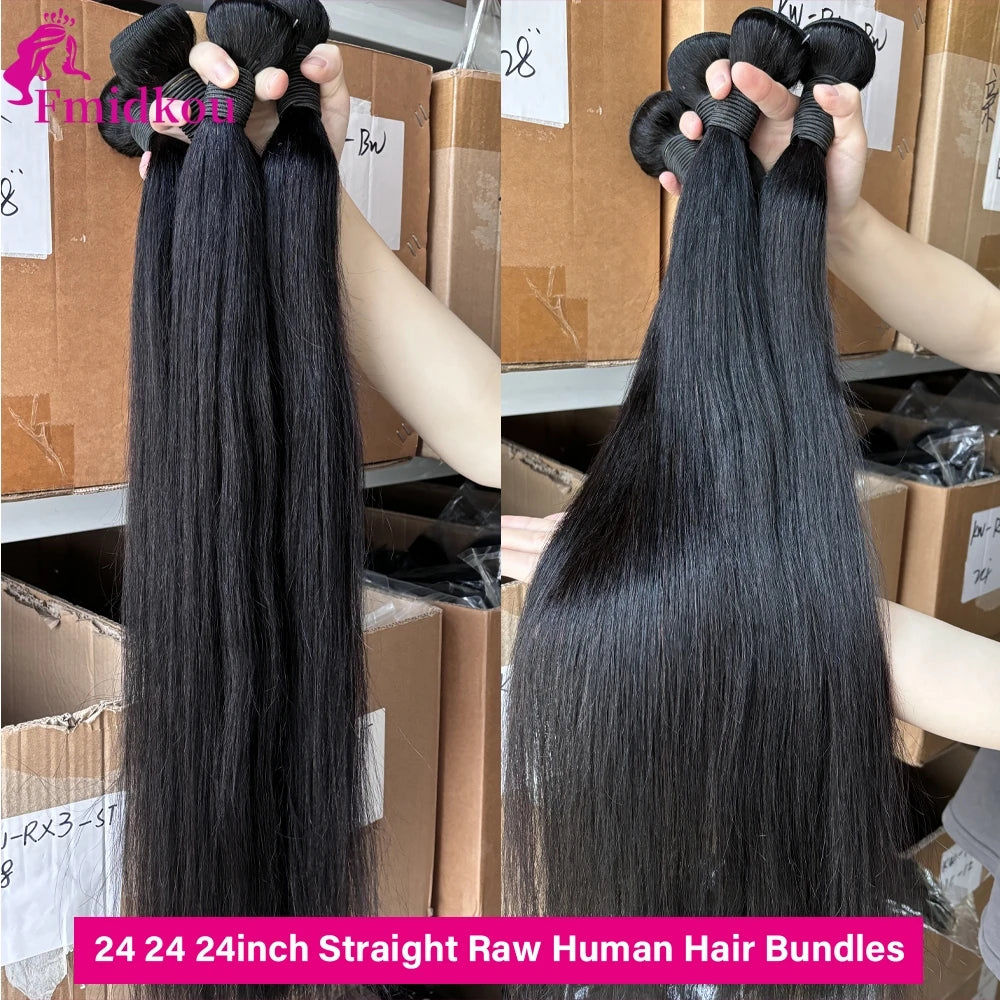 12A Bone Straight Human Hair Bundles Unprocessed Raw Hair Bundles Human Hair Brazilian Hair Weave Bundles Deals Natural Color