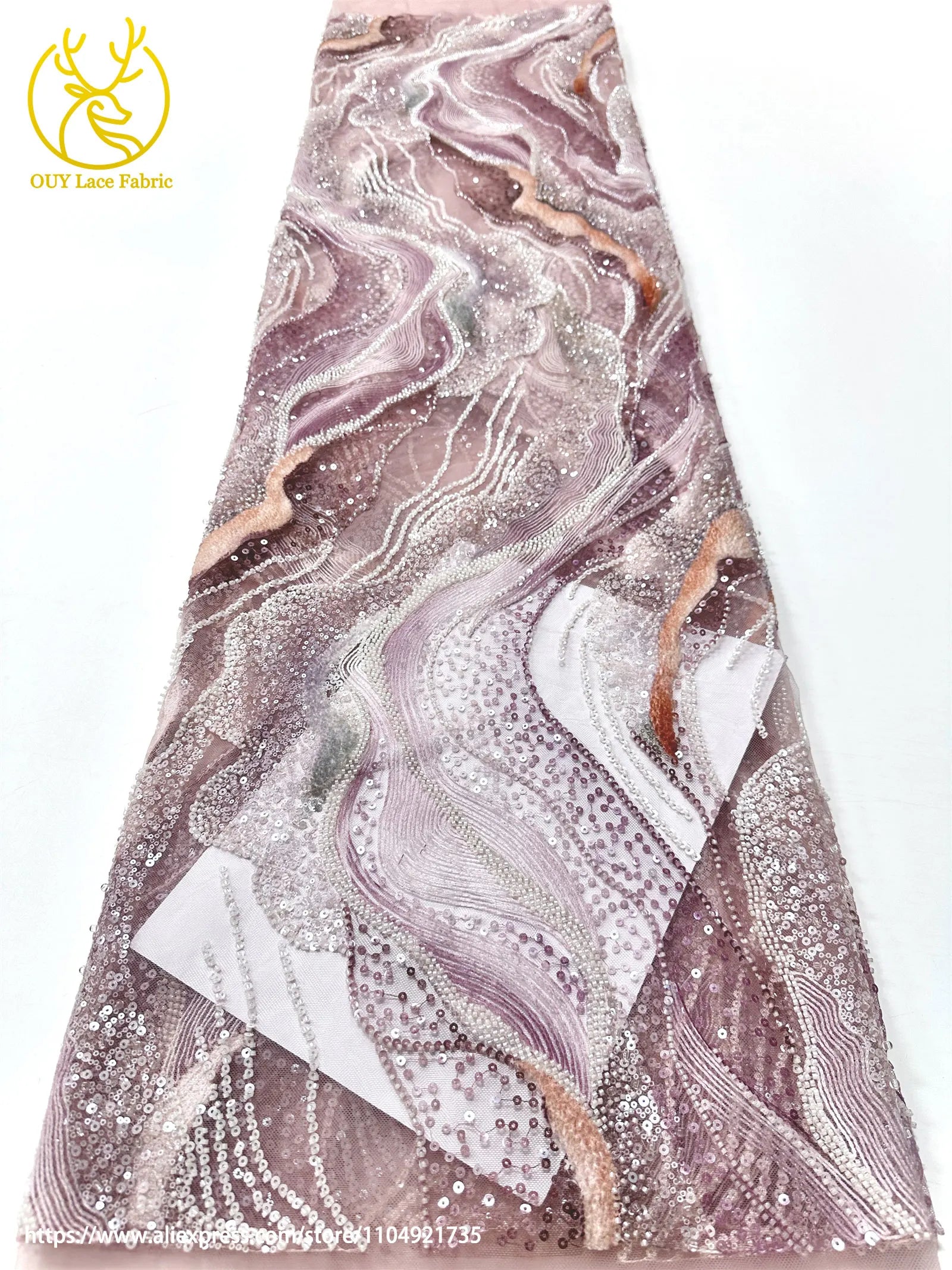 Latest French Ladies Party Evening Dresses Luxury Lace Fabrics High Quality African Groom Beaded Sequins Tulle Lace Fabrics