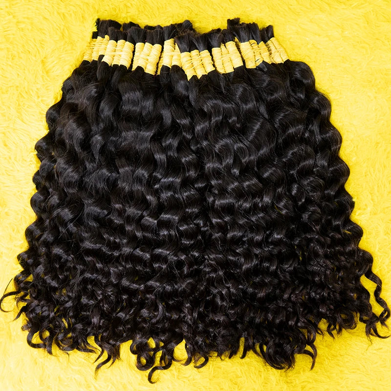 Pure Natural 100% Human Hair Bulk Braiding Hair Cabelo Humano No Weft Hair Unprocessed Human Hair Boho Braids Curly Body Wave