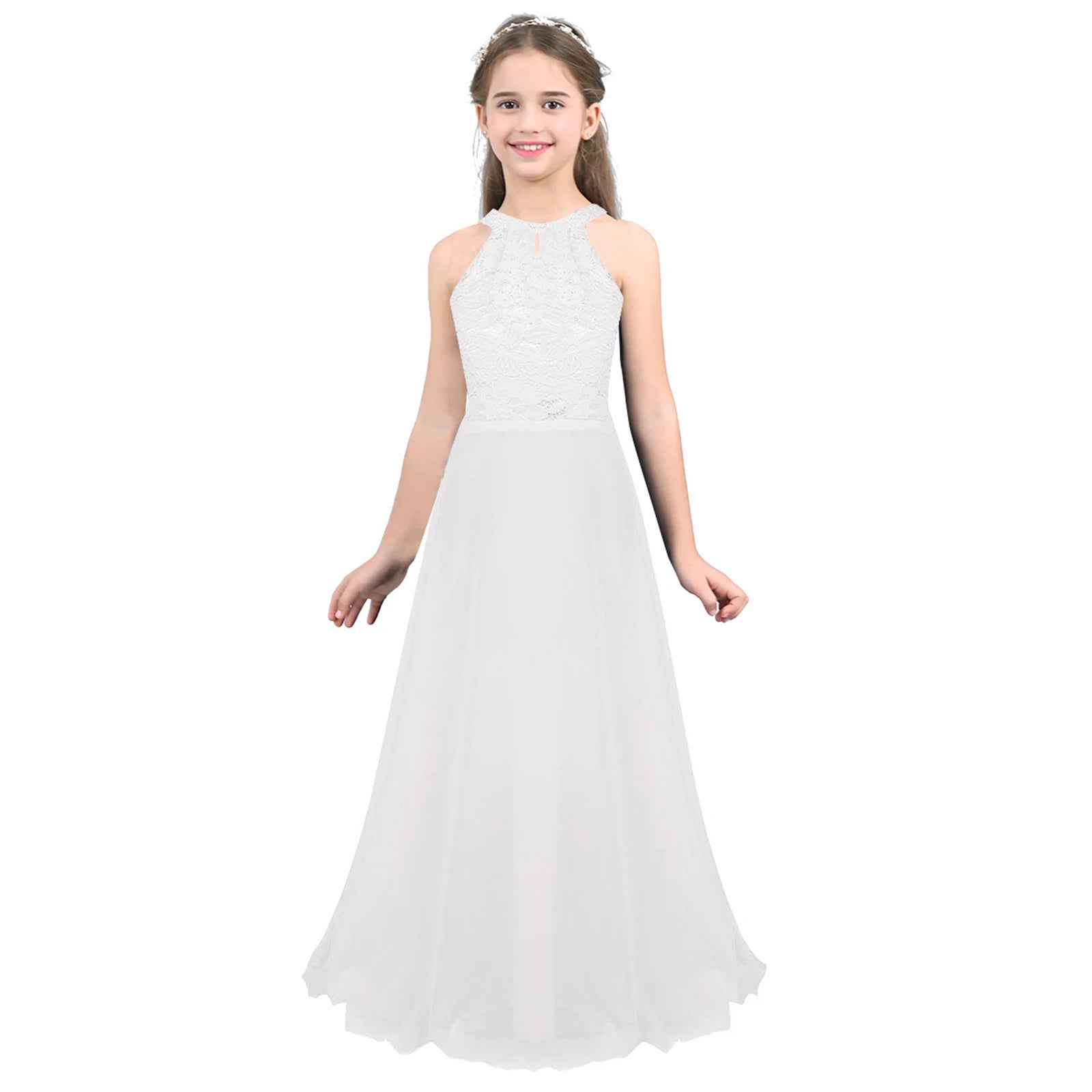 iiniim Childrens Vestidos Birthday Party Dress Kids Princess Summer Lace Wedding Dresses Girls Ball Tutu Prom Dress Teen Costume