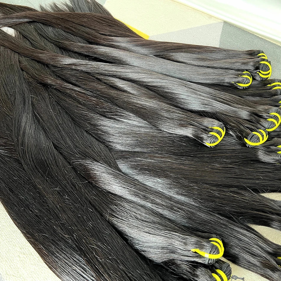 Bone Straight 100% Unprocessed Raw Virgin Human Hair Bundles 10-36 inches Hair Weave Extensions #1B Natural Color For Women