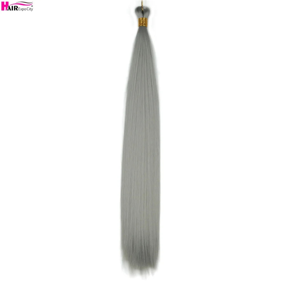 Bone Straight Braiding Hair 150g Silky Synthetic Hair For Box Braids Pre Stretched Ombre Crochet Braids Hair Extension
