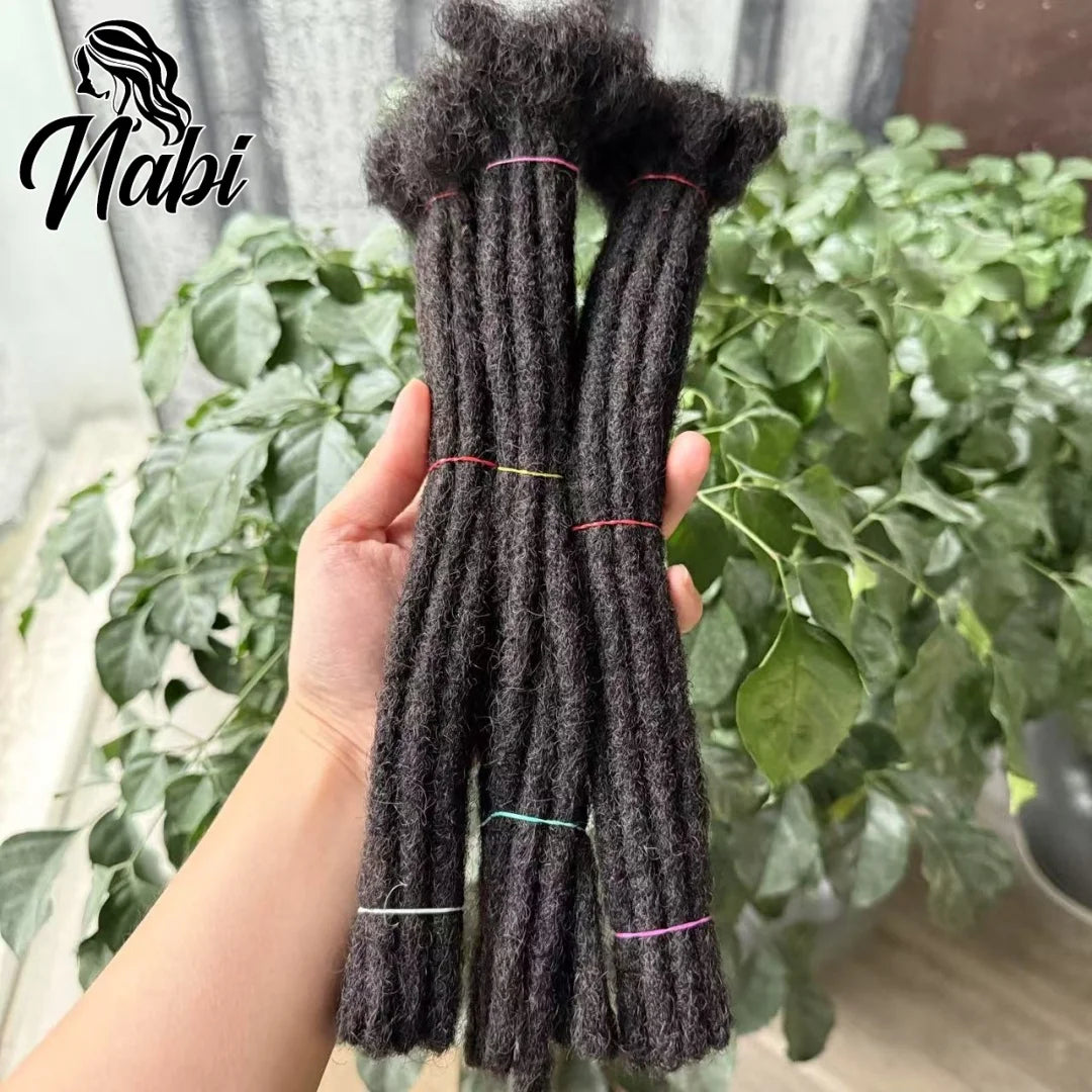 Nabi Original Dreadlocks Human Hair 6-20 inch 80 Strands Full-head Handmade Remy Human Hair Locs Extensions for Afro Men Women