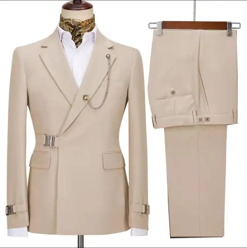 Men's Suits Blazer Pants for Men 2025 Jacket Italian Design Notched Lapel Party Wedding Slim Fit Costume Homme 2 Piece Clothing