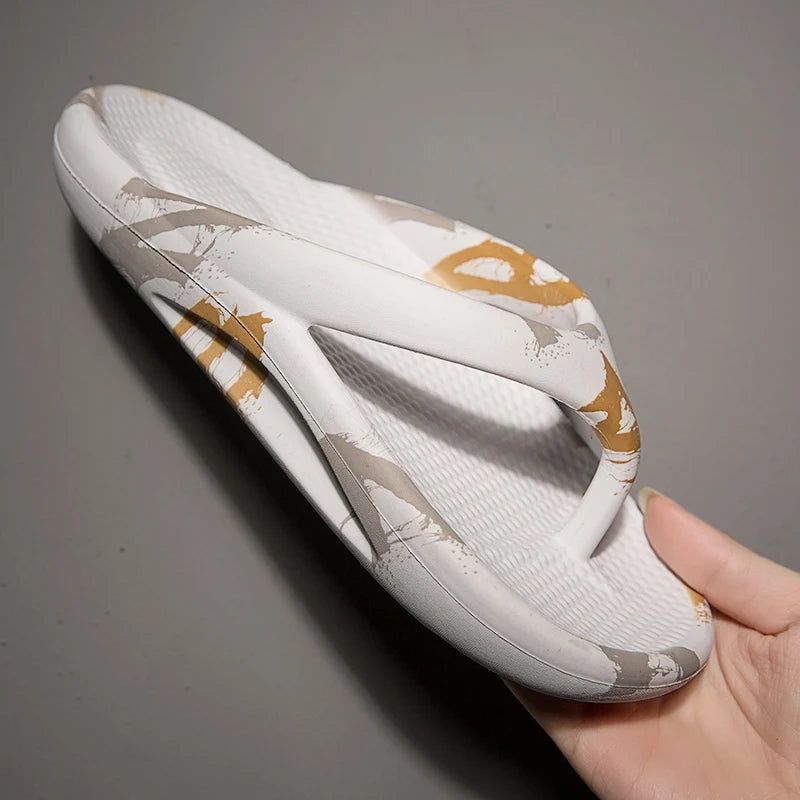 Fashion Daily Slippers for Men Anti Slip Soft Sole Lightweight Home Beach Outdoor Leisure Walking Footwear