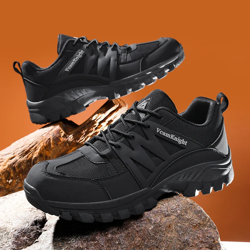 Men Casual Shoes Mountain Sneakers Antiskid Winter Fashion Leather Outdoor Off-Road Trail Running Footwear Low Top Spring Autumn