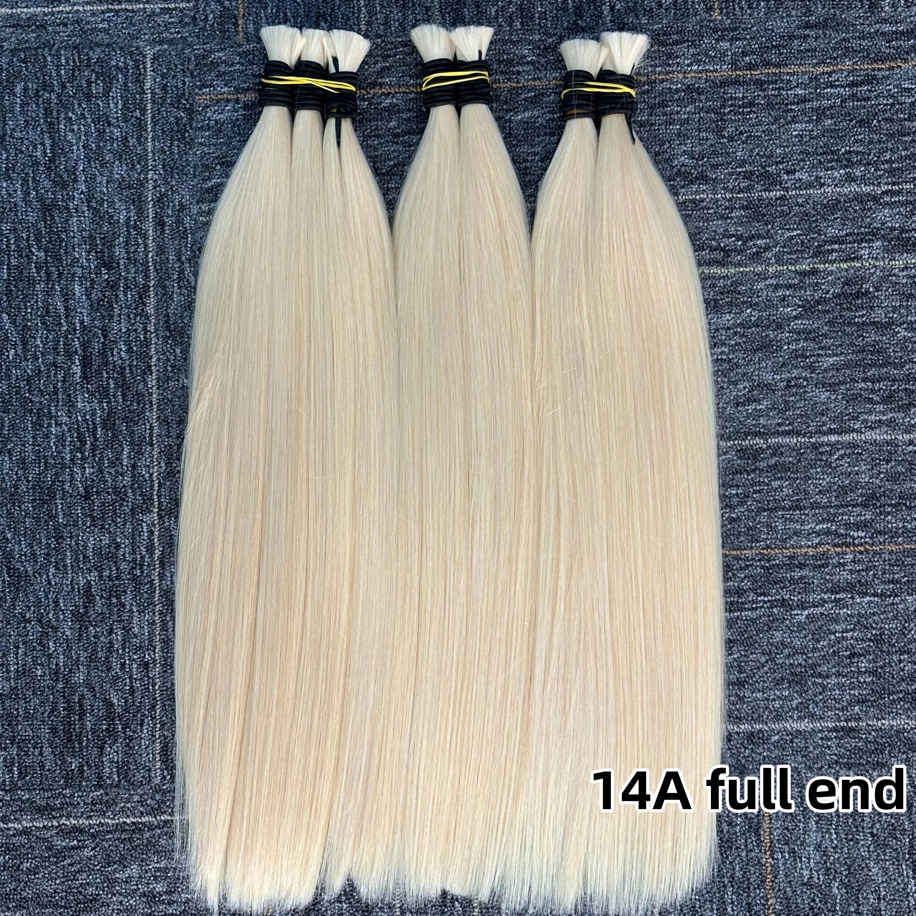 14A Bulk Human Hair Extensions bone Straight 100% Real Remy Highlights human hair braiding hair salon exclusive hair extensions