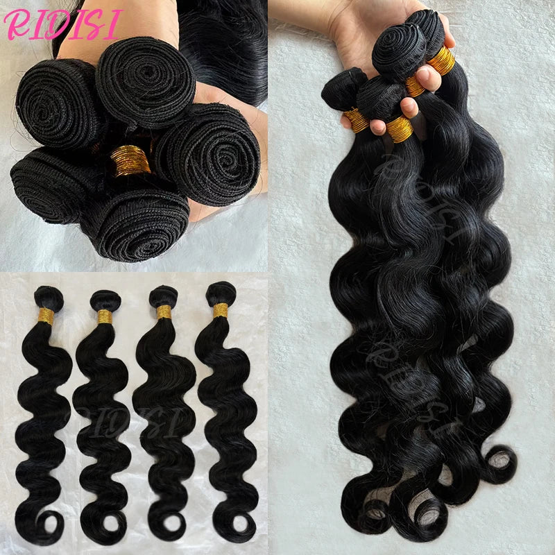 Natural Color Body Wave Bundles Human Hair 22 24 26 Inch Brazilian Virgin Hair 3/4 Bundles Human Hair Extensions For Women