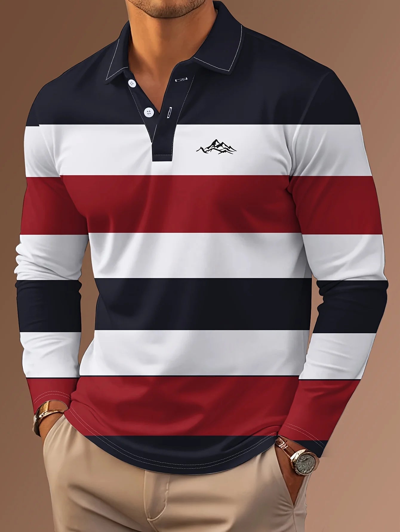 The new men's POLO shirt for Spring and Autumn 2025 is casual fashionable skin-friendly and soft with 3D printing