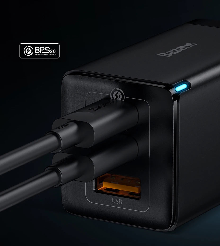 Baseus 65W GaN Charger Quick Charge Type C Phone Charger USB Charger Portable Fast Charger For Laptop iPhone 17 16 15 14 13