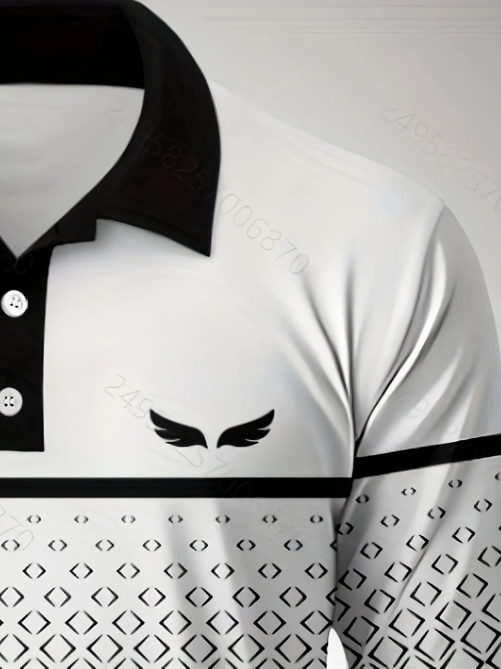 The new men's long-sleeved POLO shirt for Spring and Autumn 2025 features street fashion and comfort with 3D pattern printing