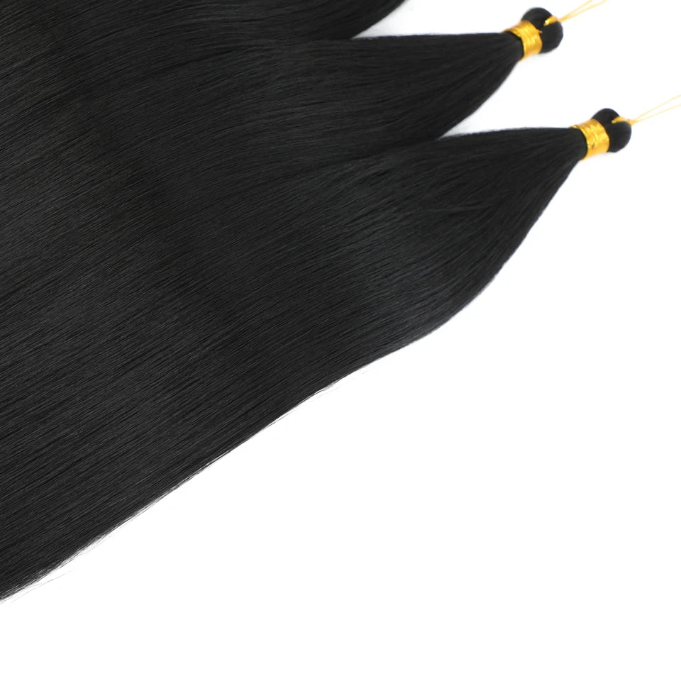 Synthetic Bone Straight Crochet Hair Extensions 30 Inch Hook Braids Ariel Straight Hair Weaving 1-3Pcs Purple Fake Hair Bundles