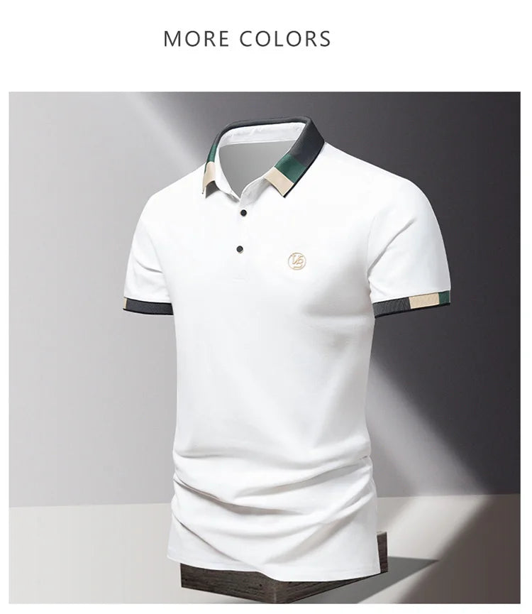 POLO shirt men's summer fashion ice silk quick drying short sleeved T-shirt solid color loose casual business collar top