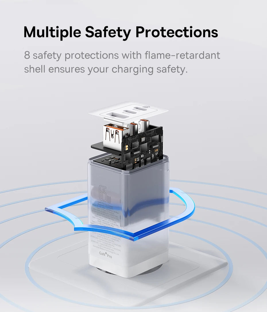 Baseus 65W GaN Charger Quick Charge Type C Phone Charger USB Charger Portable Fast Charger For Laptop iPhone 17 16 15 14 13