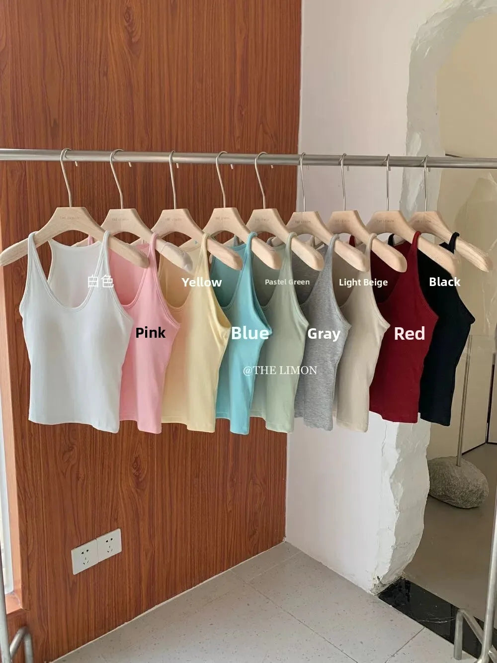 Summer New Sle Sexy Pure Desire Hot Girl Slim Fit Tank Top Women's Padded Sports Bra Vest U-Ne ort Length Cotton Blend