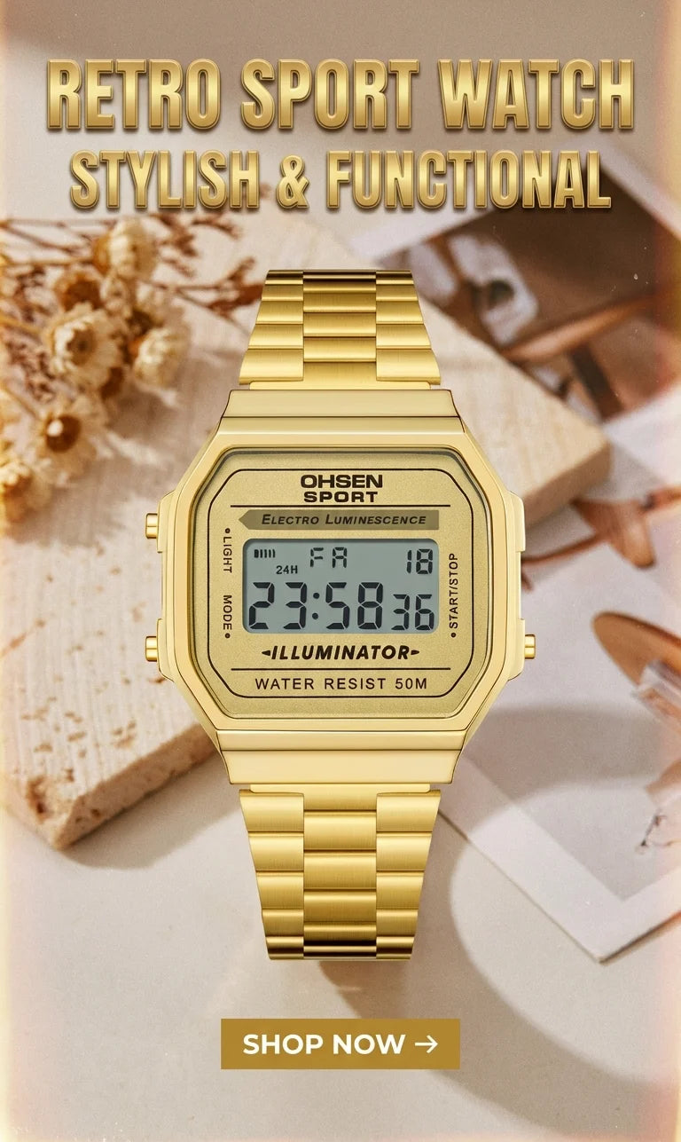 Digital Watches for Women Luxury Gold Ladies Sport Watch reloj mujer Stainless steel Electronic Watch Alarm Clocks Gifts