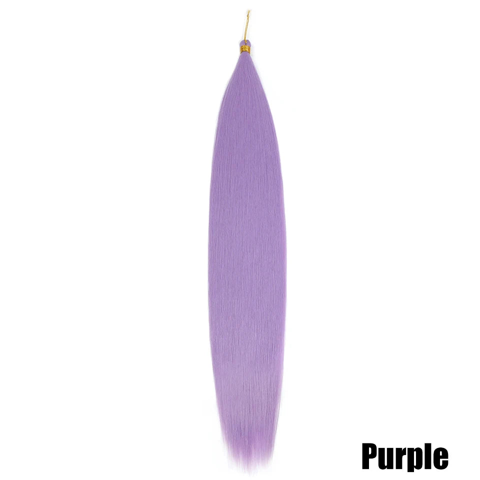 Synthetic Bone Straight Crochet Hair Extensions 30 Inch Hook Braids Ariel Straight Hair Weaving 1-3Pcs Purple Fake Hair Bundles