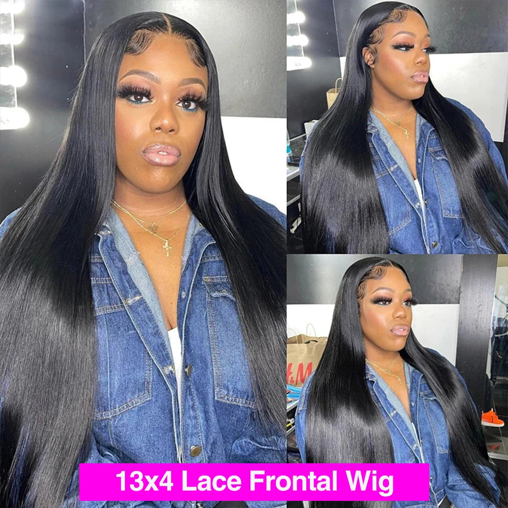 40 Inch Bone Straight Human Hair 13x4 Hd Lace Frontal Wig Brazilian 13x6 Lace Front Human Hair Wigs For Black Women Pre Plucked