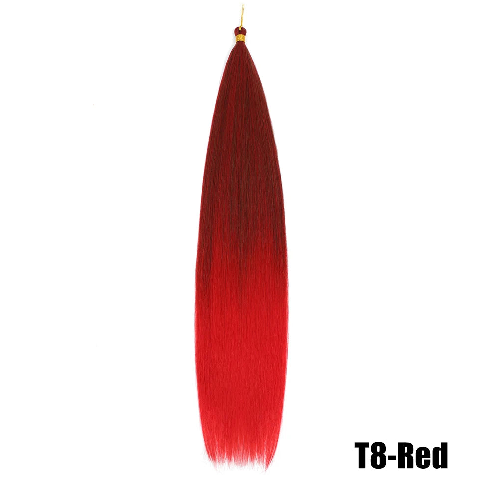 Synthetic Bone Straight Crochet Hair Extensions 30 Inch Hook Braids Ariel Straight Hair Weaving 1-3Pcs Purple Fake Hair Bundles