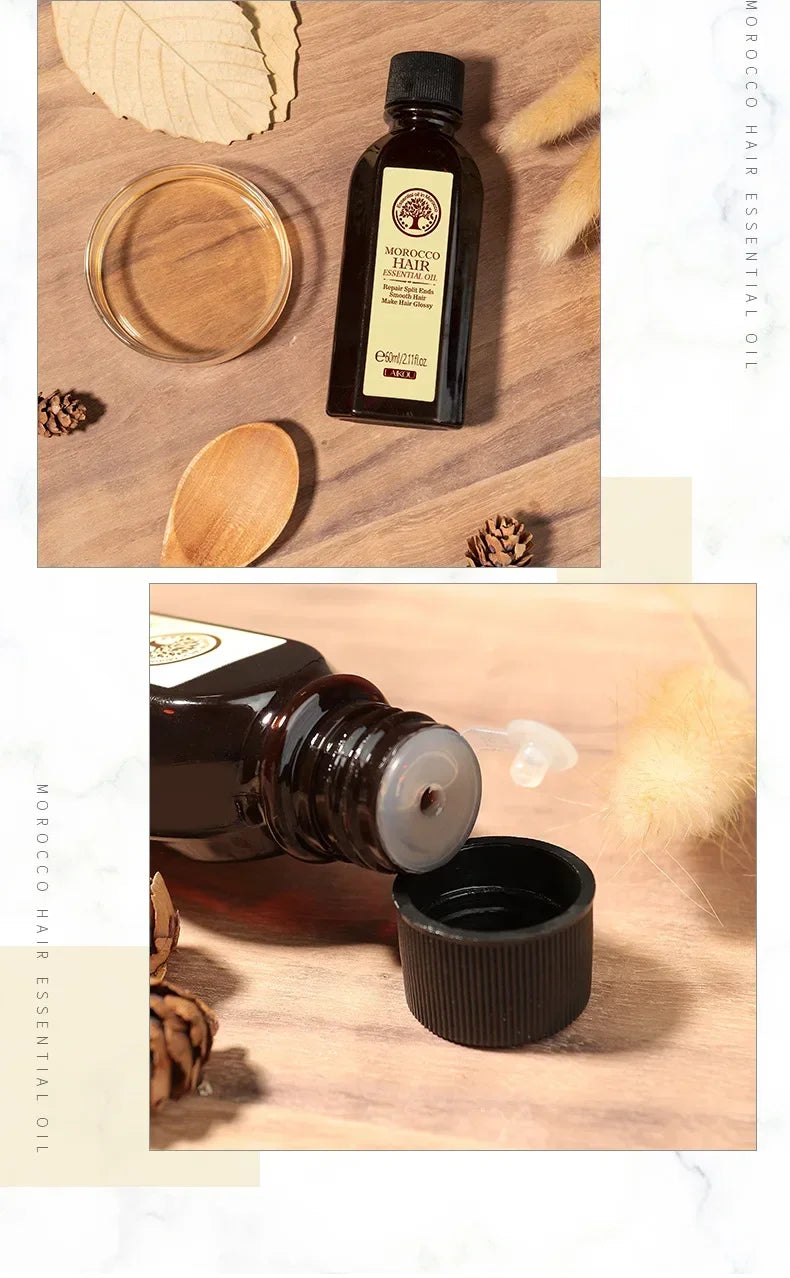 Laikou Argan Hair Oil Essential Oil Natural Anti-hair Loss Prevent Hair Dry Soft Nourishing Frizz Damaged Repair Care 60ml