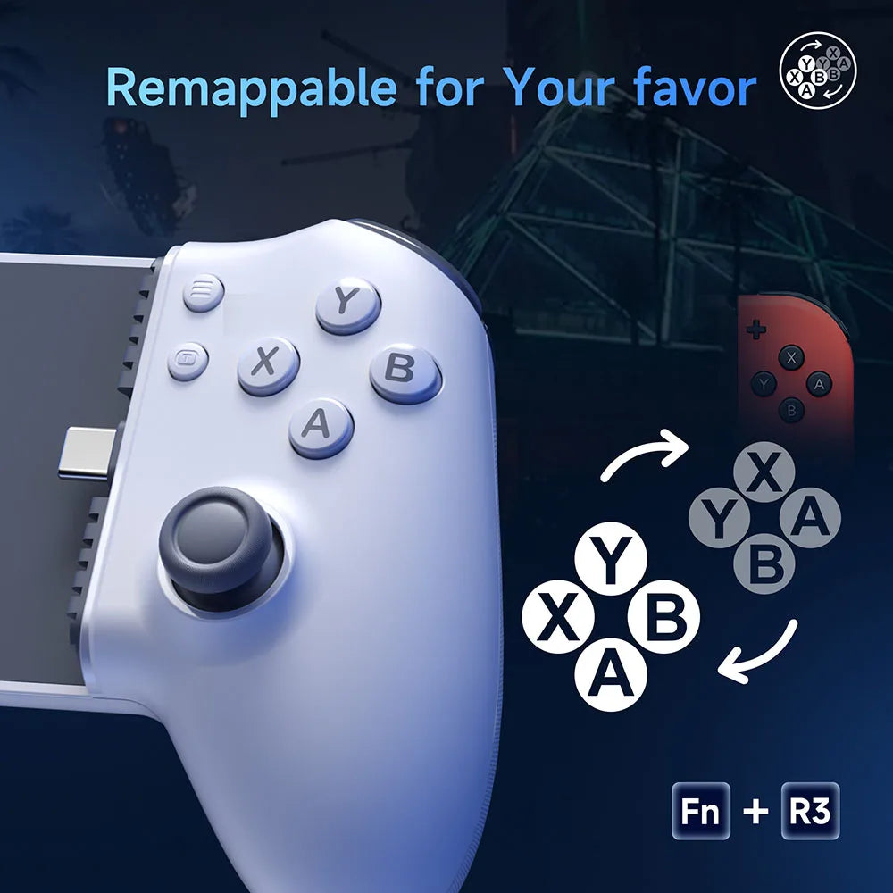 EasySMX M15 Mobile Phone Gamepad Type C Hall Mechanical Controller for Android Phone iPhone 15/16 Cloud Gaming Xbox Game Pass