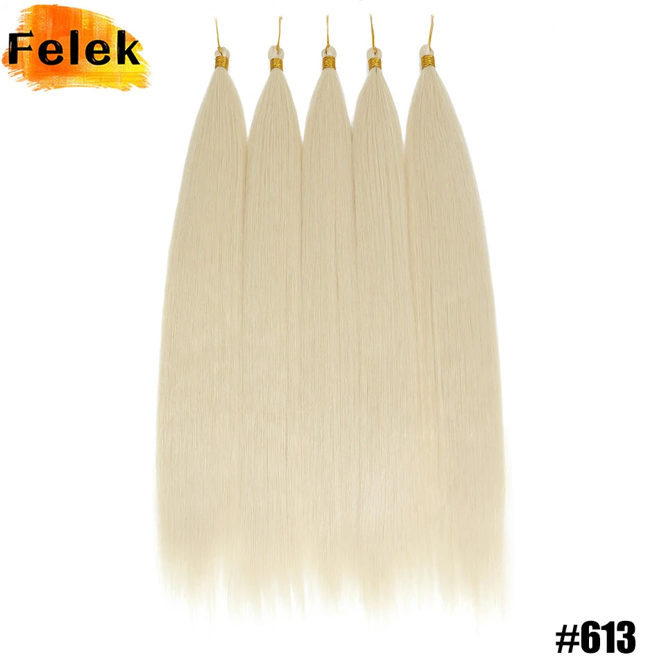Synthetic Bone Straight Crochet Hair Extensions 30 Inch Hook Braids Ariel Straight Hair Weaving 1-3Pcs Purple Fake Hair Bundles