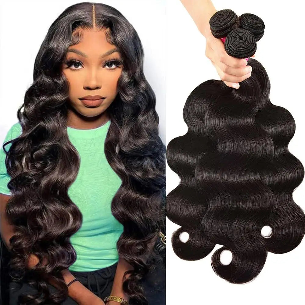 12A Body Wave Human Hair Bundles Unprocessed Brazilian Virgin Hair Bundles 14-30 Inch Natural Color Human Hair Extension