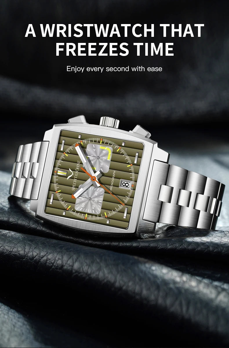 Watches Men 2025 New Hot Watches Luxury Men Quartz Wrist Watch Japan VK64 Chronograph Trendy Sport Waterproof Men's Watch