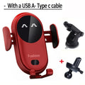 VIKEFON Car Wireless Charger Car Phone Holder for iPhone 17-12 Pro Max 11 Pro X MAX 8 7 Plus Intelligent Infrared Phone Holder