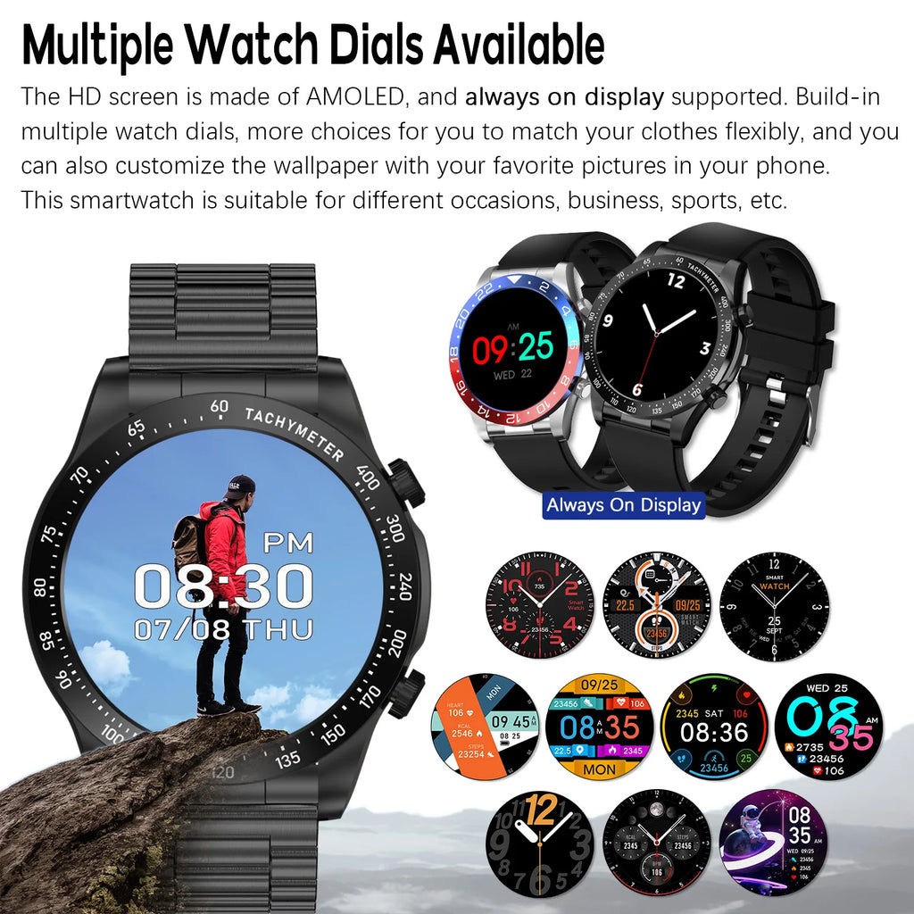 2025 new smart watch, 1.43-inch amoled high-definition screen, support Bluetooth calls, health detection, 100+sports modes,