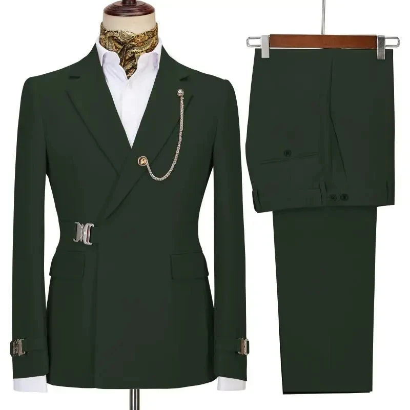 Men's Suits Blazer Pants for Men 2025 Jacket Italian Design Notched Lapel Party Wedding Slim Fit Costume Homme 2 Piece Clothing