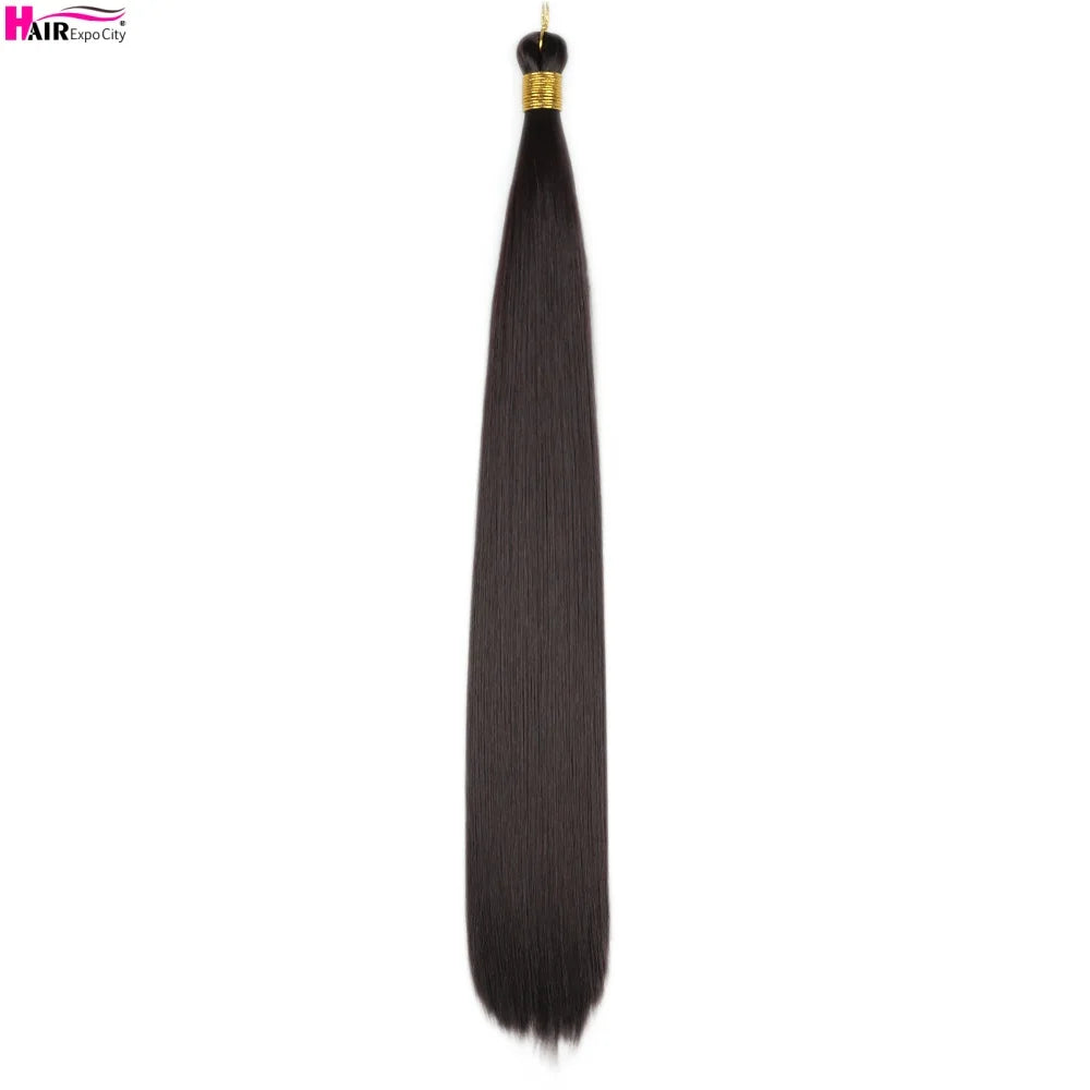 Bone Straight Braiding Hair 150g Silky Synthetic Hair For Box Braids Pre Stretched Ombre Crochet Braids Hair Extension