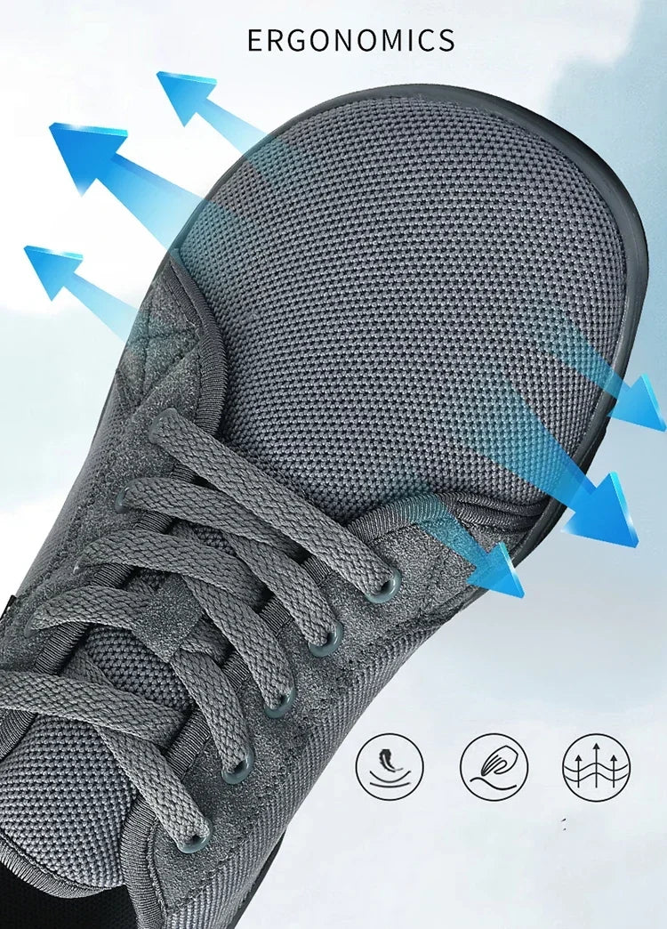Men's Barefoot Shoes with Wide Toe Breathable Minimalist Sneakers for Fitness Cross Training Casual Wear and Large Size Comfort